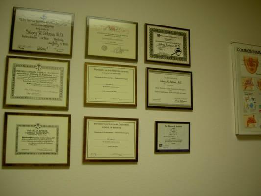 Obligatory "I Love Me" wall and testament to his accomplishments