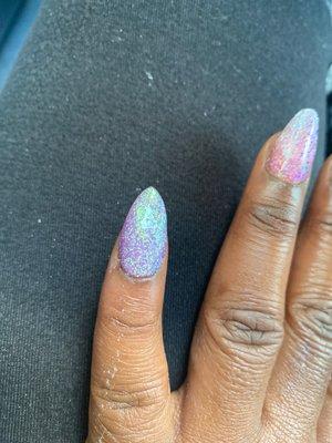 Wide nails uneven shaping