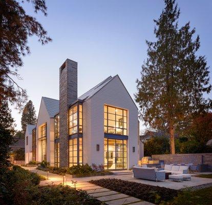 Unique details in burnished metal were integrated into the home to enhance this home's thoughtfully conceived contemporary aesthetic.