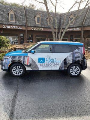 Our new Closet Car is on the road. If you have a closet or room that you'd like to get "Squared Away in a day," call the closet car.