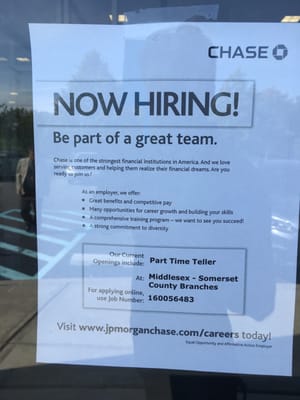 Chase is hiring