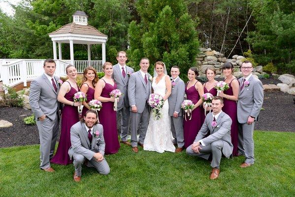 Bridal party with wedding couples at Miraval Gardens by Wedgewood Weddings