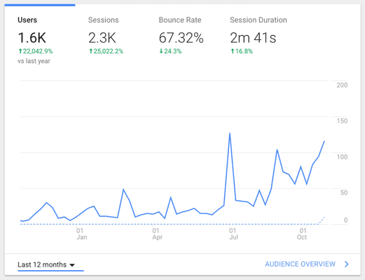 12-month traffic increase for international client