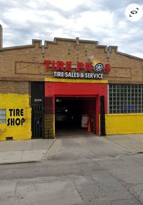 Front of tire shop