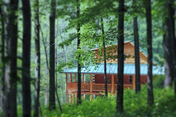 Breathtaking views from each cabin's wraparound porch.