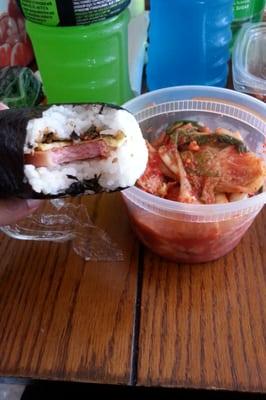 Best kimchee and musubi EVER cant have one without the other (;