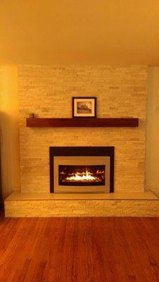 Traditional Fireplace Makeover to a Modern look