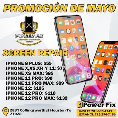 Promotion of the month of May

Screen repair of any iphone