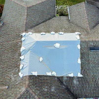 Heavy duty tarp installation