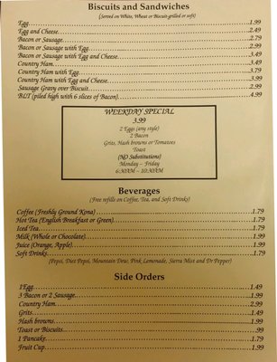 Breakfast Menu