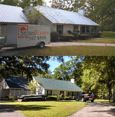 Removal of leaking metal roof system and installing a quality Tamko Heritage 30 architectural roof system.