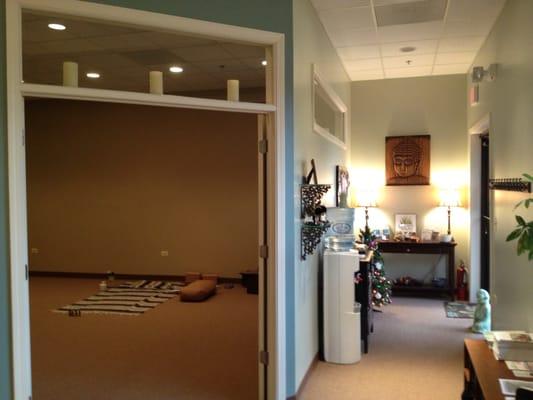 The yoga room/entry way