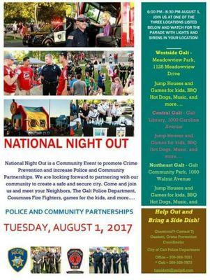 Event with Galt police dept for national night out