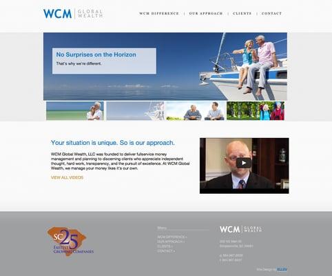 Website design for WCM Global Wealth Management by Ellev Advertising Agency - www.ellev.com