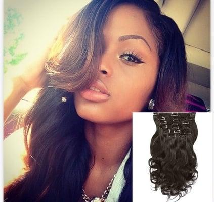 8 pcs Virgin Hair Clip Ins Available 20"-24"