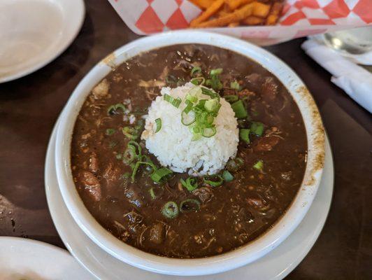 Gumbo here is fantastic. Also had the shrimp platter, stuffed jalapenos, etc. Great New Orleans vibe. Def recommend.