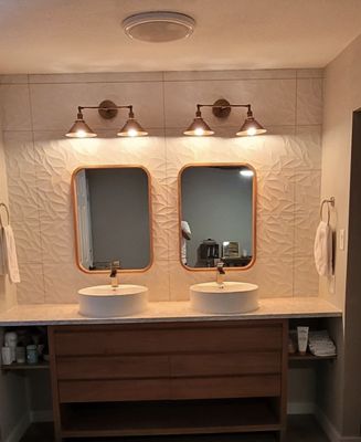 Another happy & blessed customer

 New Tub
 New walk in shower
 New sinks, vanity and fixtures 

You imagine it, we can do it!