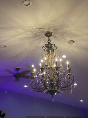 Very cool chandelier in the event room