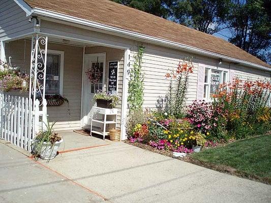 Storefront. The garden is charming.