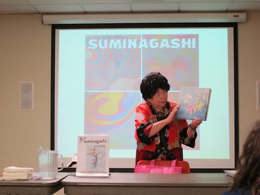 Dr. Alice Chen taught us the ancient
 Japanese art of catching the floating image on water with
 rice paper