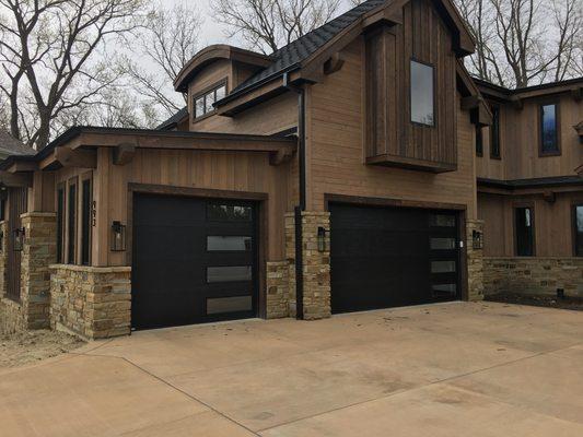 An example of the unique glass designs we are capable of! This is anOverhead Door Thermacore collection garage door!