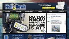 Custom website designed for Fish Hawk Electronics.