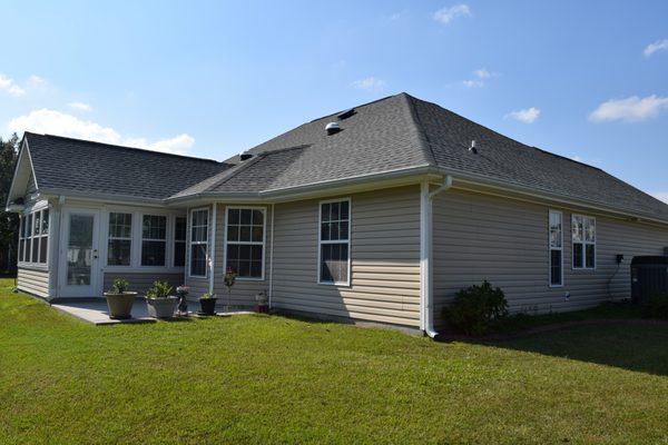 We had the pleasure of replacing the roof on this beautiful home using GAF - Timberline HD with the shingle color of slate.