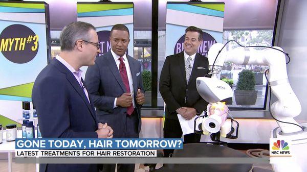 Dr. Wolfeld discussing robotic hair transplants on the Today Show