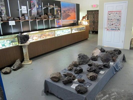 Meteorites on display and ready for close inspection