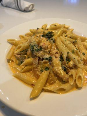 Shrimp and chicken penne