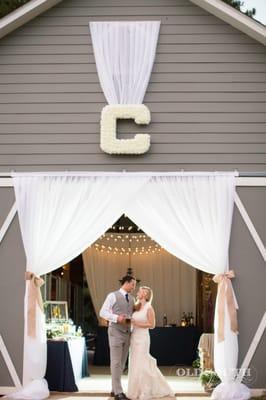 Horse barn transformed into a beautiful wedding reception area.