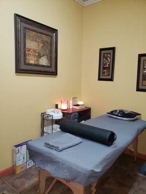 One of two therapy rooms, always ready for the next client!