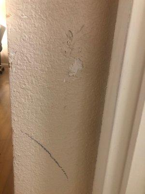 Marks and scuffs all over the walls