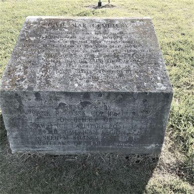 Gravestone marker for the hidden Civil War Cemetery