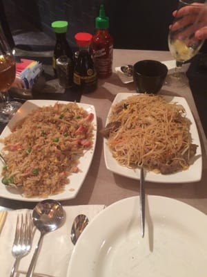 Pork fried rice and beef maifun