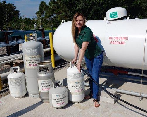 Filling cylinders at both our location to serve you.