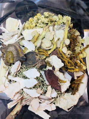 Chinese herbs - Good for difficult to treat disorders, ointments, etc. Can be taken in granulated form, liquid, syrup, etc.