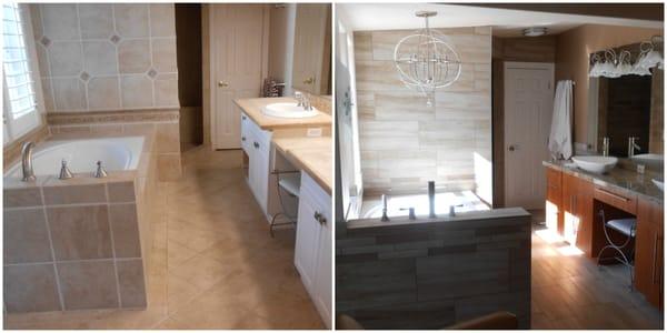 Check out this before and after on a bathroom remodel!