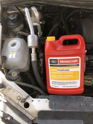 2002 Ford Windstar  original Ford Motorcraft coolant