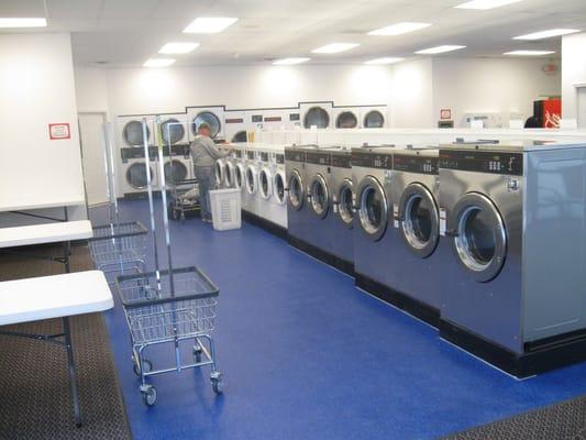 Left side of store, showing half the washers & dryers.