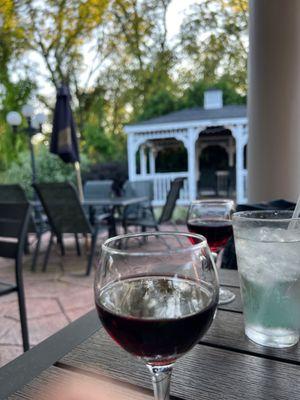 Patio seating and the gazebo