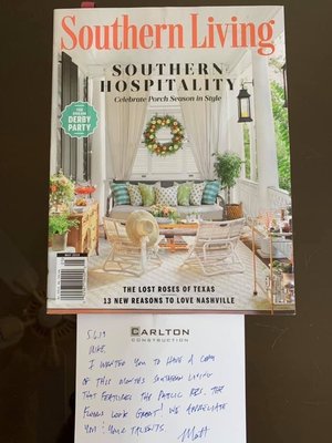 Check out Mikes work in Southern Living magazine!!