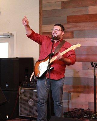 Brother David leading worship