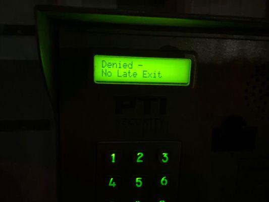 Unable to exit the premises 12 minutes after normal closing EVEN THOUGH I pay to have 24 hour access.