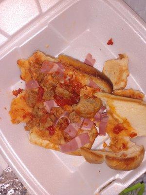 Raw turkey bacon that they contaminated my food with