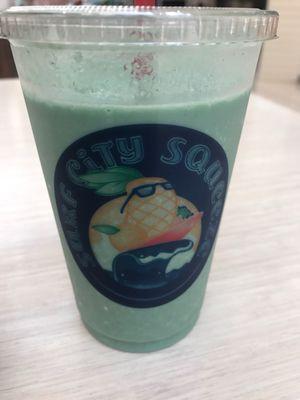 Orange, pineapple, coconut and spirulina