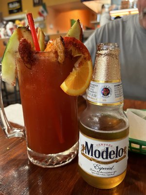 Michelada beer drink