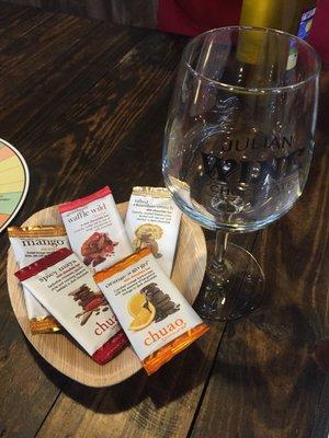 Chocolate in the wine and chocolate tasting