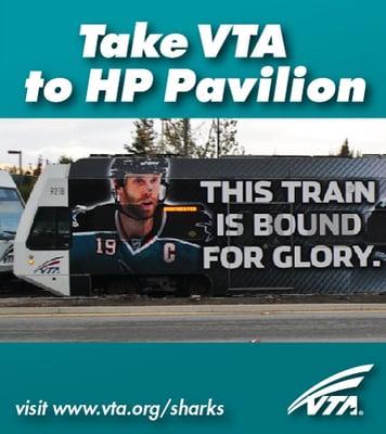 Take VTA Light Rail from South SJ to the Shark Tank