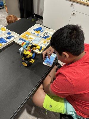 Programming a robot in our summer camp